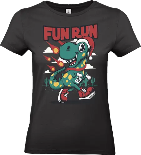 fun run  - xmas, christmas, santaclaus, cool, holiday, rich, holy, beautiful, dino, fun run, running, sport - Standard T-Shirt (Frauen)