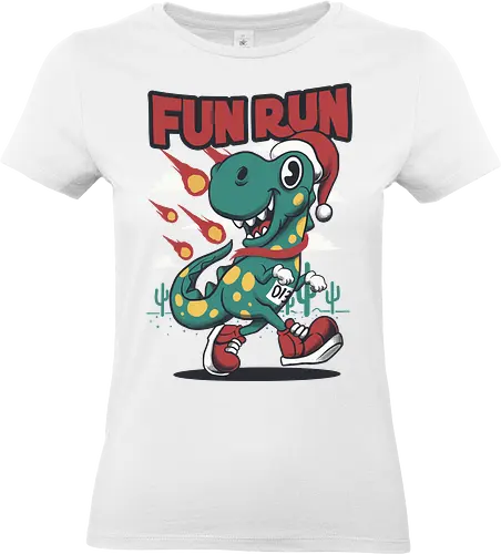 fun run  - xmas, christmas, santaclaus, cool, holiday, rich, holy, beautiful, dino, fun run, running, sport - Standard T-Shirt (Frauen)