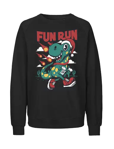 fun run  - xmas, christmas, santaclaus, cool, holiday, rich, holy, beautiful, dino, fun run, running, sport - Fairtrade Sweatshirt