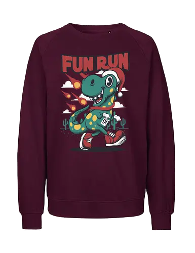 fun run  - xmas, christmas, santaclaus, cool, holiday, rich, holy, beautiful, dino, fun run, running, sport - Fairtrade Sweatshirt