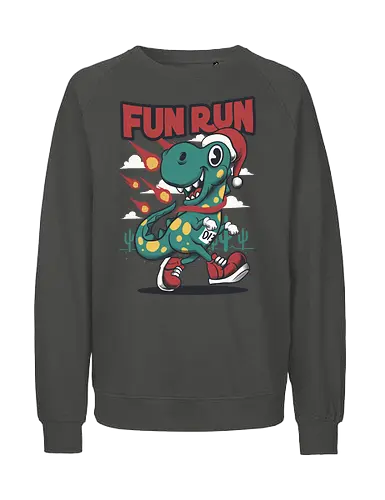 fun run  - xmas, christmas, santaclaus, cool, holiday, rich, holy, beautiful, dino, fun run, running, sport - Fairtrade Sweatshirt