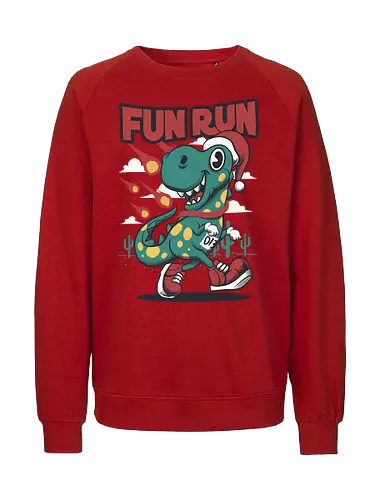 fun run  - xmas, christmas, santaclaus, cool, holiday, rich, holy, beautiful, dino, fun run, running, sport - Fairtrade Sweatshirt