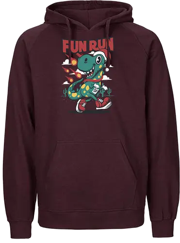 fun run  - xmas, christmas, santaclaus, cool, holiday, rich, holy, beautiful, dino, fun run, running, sport - Fairtrade Hoodie