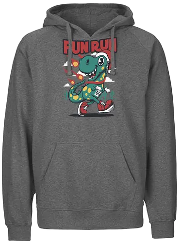 fun run  - xmas, christmas, santaclaus, cool, holiday, rich, holy, beautiful, dino, fun run, running, sport - Fairtrade Hoodie