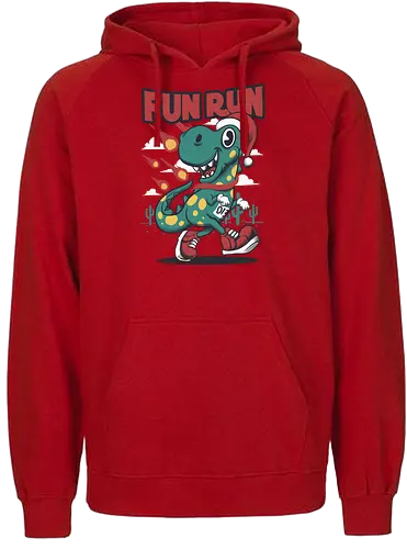 fun run  - xmas, christmas, santaclaus, cool, holiday, rich, holy, beautiful, dino, fun run, running, sport - Fairtrade Hoodie