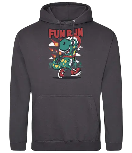 fun run  - xmas, christmas, santaclaus, cool, holiday, rich, holy, beautiful, dino, fun run, running, sport - Standard Hoodie