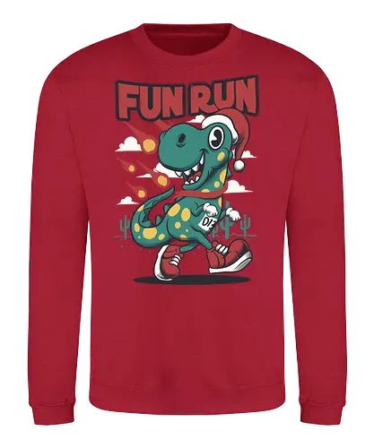 fun run  - xmas, christmas, santaclaus, cool, holiday, rich, holy, beautiful, dino, fun run, running, sport - Sweatshirt