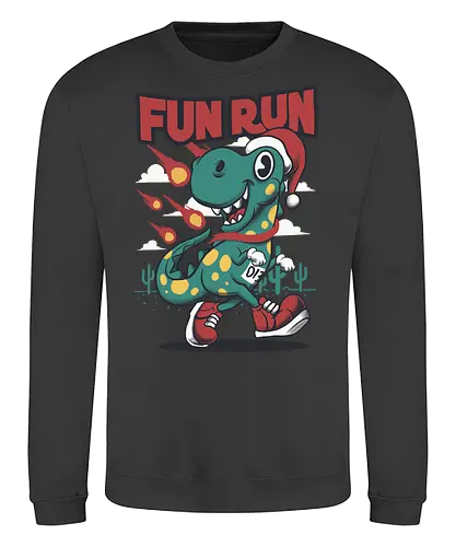 fun run  - xmas, christmas, santaclaus, cool, holiday, rich, holy, beautiful, dino, fun run, running, sport - Sweatshirt