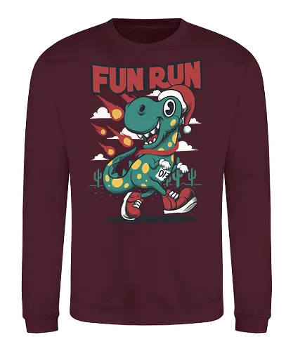 fun run  - xmas, christmas, santaclaus, cool, holiday, rich, holy, beautiful, dino, fun run, running, sport - Sweatshirt