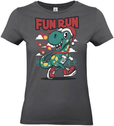 fun run  - xmas, christmas, santaclaus, cool, holiday, rich, holy, beautiful, dino, fun run, running, sport - Standard T-Shirt (Frauen)