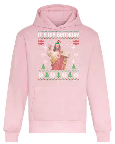 It's My Birthday - christmas, holiday, celebration, jesus, festive, snowflakes, trees, pattern, hat, birthday - Heavyweight Hoodie