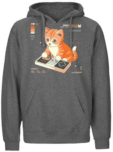 Nine Lives - cats, cat, cute, games, gamer, game, vide game, kitty - Fairtrade Hoodie