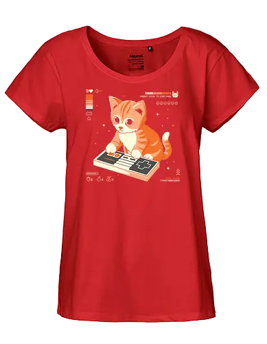 Nine Lives - cats, cat, cute, games, gamer, game, vide game, kitty - Fairtrade Girl Shirt