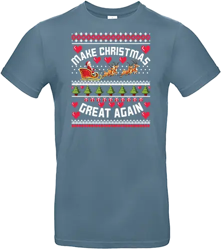 Make Christmas Great Again - christmas, santa claus, sleigh, reindeer, festive, holiday, hearts, trees - Standard T-Shirt