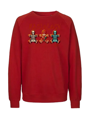 RADIOLOGY. YOU POSE WE EXPOSE - gingerbread, skeleton, humor, radiology, playful, design, medical, bones, holiday, festive - Fairtrade Sweatshirt