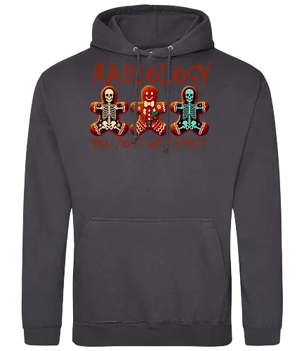RADIOLOGY. YOU POSE WE EXPOSE - gingerbread, skeleton, humor, radiology, playful, design, medical, bones, holiday, festive - Standard Hoodie