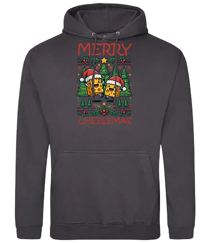 Merry Cheesemas - christmas, cheese, santa hats, festive, trees, decoration, humorous, holiday, joy, celebration - Standard Hoodie