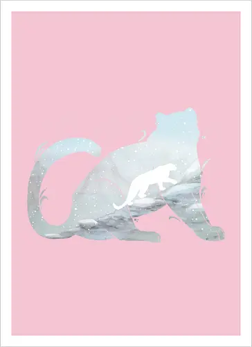 Schneeleopard Silhouette