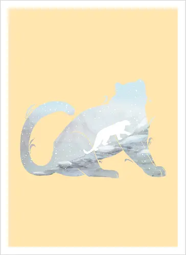Schneeleopard Silhouette