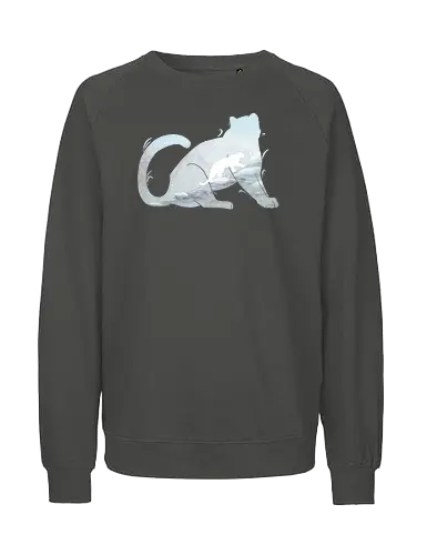 Schneeleopard Silhouette - schneeleopard, schnee, berge, silhouette - Fairtrade Sweatshirt