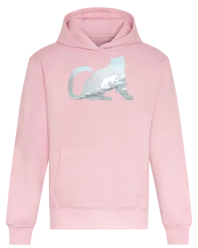 Schneeleopard Silhouette - schneeleopard, schnee, berge, silhouette - Heavyweight Hoodie