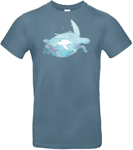 Meeresschildkröte Silhouette - Meeresschildkröte, Silhouette, korallen, riff - Standard T-Shirt