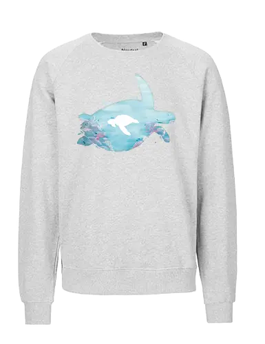 Meeresschildkröte Silhouette - Meeresschildkröte, Silhouette, korallen, riff - Fairtrade Sweatshirt