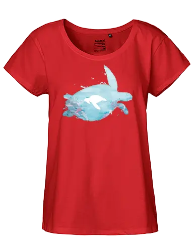 Meeresschildkröte Silhouette - Meeresschildkröte, Silhouette, korallen, riff - Fairtrade Girl Shirt