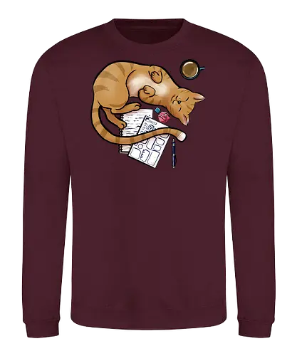 Pen and Paper Katze, Rot - rpg, cat, katze, Pen and Paper - Sweatshirt