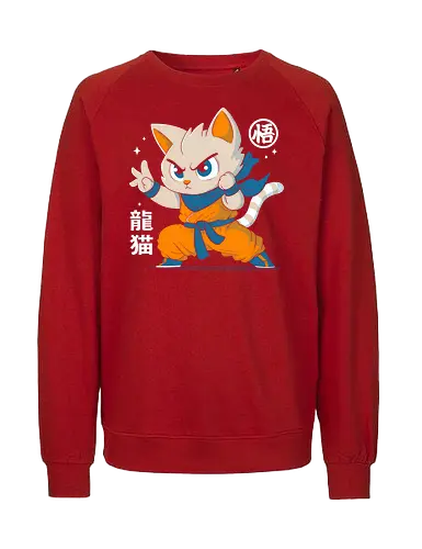 Dragon Cat - cats, cat, cute, Dragon, goku, anime, manga - Fairtrade Sweatshirt