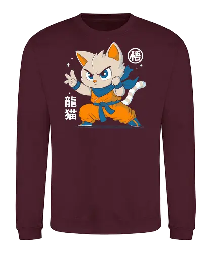 Dragon Cat - cats, cat, cute, Dragon, goku, anime, manga - Sweatshirt