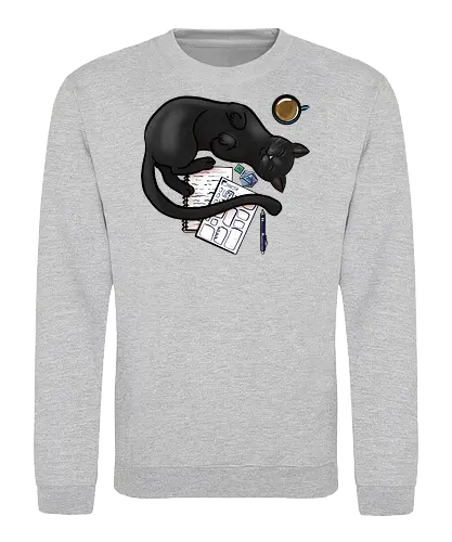 Pen n Paper Katze, Schwarz - rpg, katze, cat, Pen and Paper, pnp - Sweatshirt