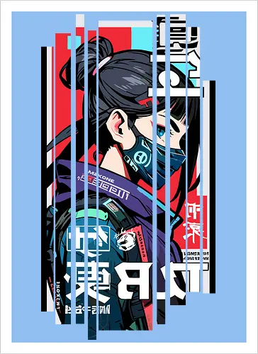 Cyborg Japan rot blau