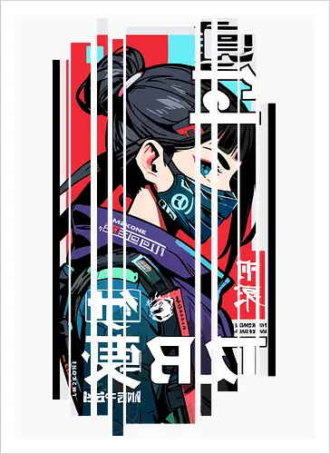 Cyborg Japan rot blau