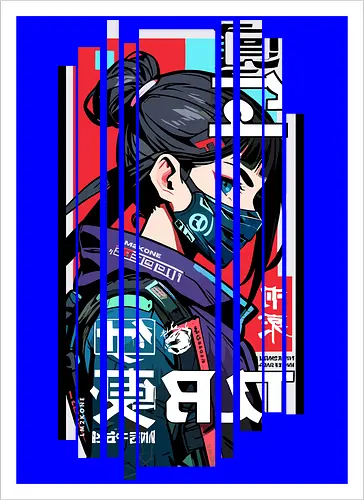 Cyborg Japan rot blau