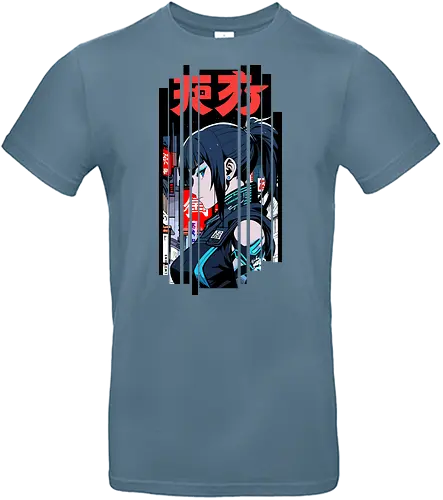 Cyborg Ninja Japan - gaming, Japan, Mädchen, indisch, lm2kone, cool, neueste, Popart, Pop Art, japanisch, amerikanisch, futuristisch, Kanji, Frau, ästhetisch, Sonnenuntergang, großartig, ninja - Standard T-Shirt