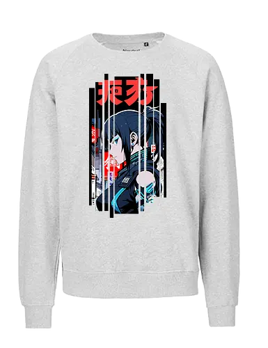 Cyborg Ninja Japan - gaming, Japan, Mädchen, indisch, lm2kone, cool, neueste, Popart, Pop Art, japanisch, amerikanisch, futuristisch, Kanji, Frau, ästhetisch, Sonnenuntergang, großartig, ninja - Fairtrade Sweatshirt