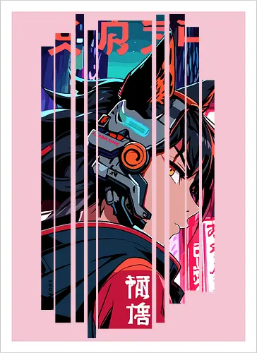 Cyberpunk-Kitsune-Mädchen