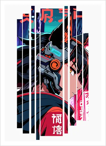 Cyberpunk-Kitsune-Mädchen