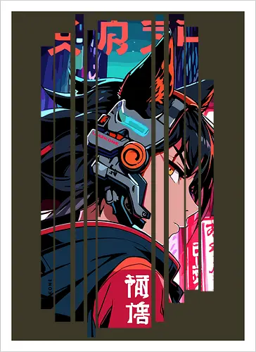 Cyberpunk-Kitsune-Mädchen