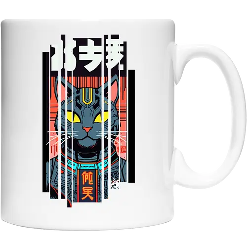 Futuristische Neonkatze