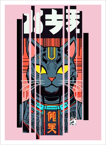 Futuristische Neonkatze
