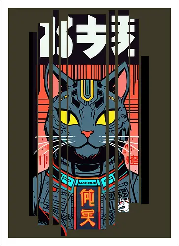 Futuristische Neonkatze