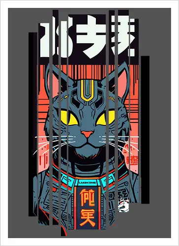 Futuristische Neonkatze