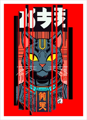 Futuristische Neonkatze