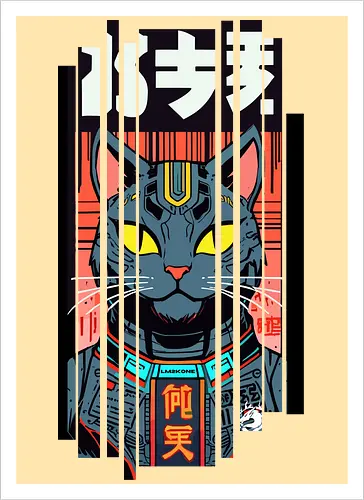 Futuristische Neonkatze
