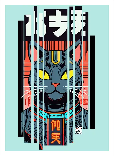 Futuristische Neonkatze