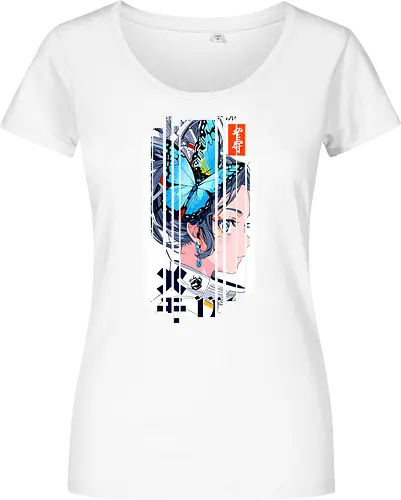 Cyborg-Mädchen-Schmetterlinge