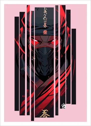 Dunkelroter Ninja