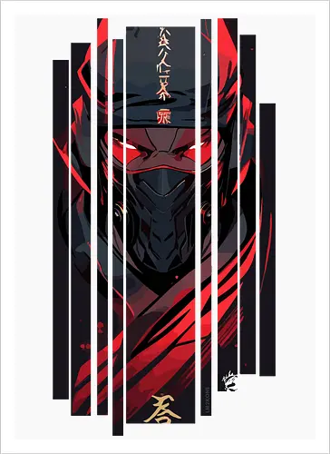 Dunkelroter Ninja